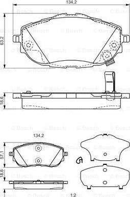 BOSCH 0 986 TB3 213 - Əyləc altlığı dəsti, əyləc diski furqanavto.az