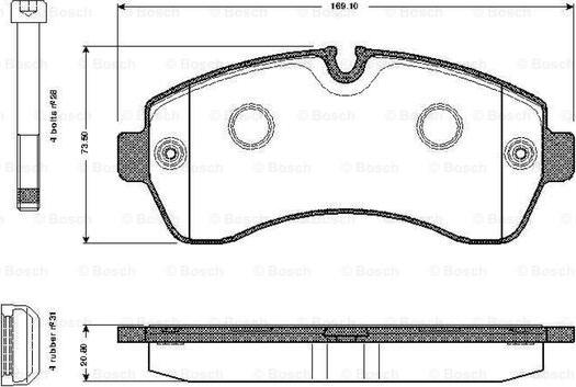 BOSCH 0 986 TB2 946 - Əyləc altlığı dəsti, əyləc diski furqanavto.az