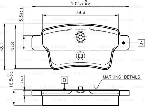 BOSCH 0 986 TB2 980 - Əyləc altlığı dəsti, əyləc diski furqanavto.az