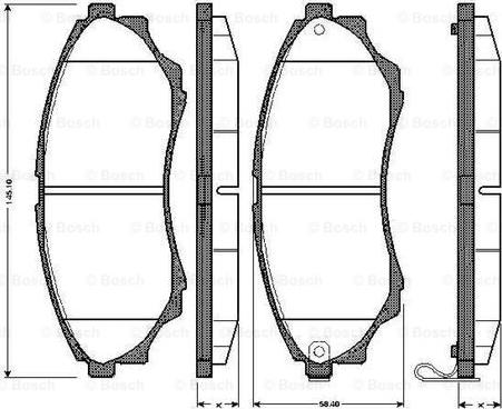 BOSCH 0 986 TB2 925 - Əyləc altlığı dəsti, əyləc diski furqanavto.az