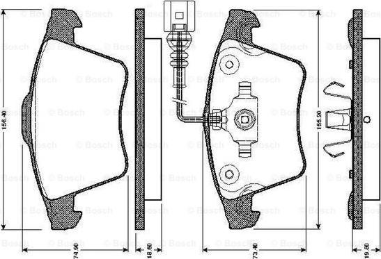 BOSCH 0 986 TB2 922 - Əyləc altlığı dəsti, əyləc diski furqanavto.az