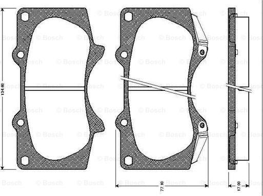 BOSCH 0 986 TB2 449 - Əyləc altlığı dəsti, əyləc diski furqanavto.az