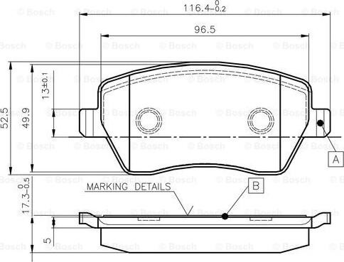 BOSCH 0 986 TB2 448 - Əyləc altlığı dəsti, əyləc diski furqanavto.az