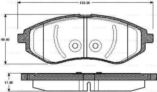 BOSCH 0 986 TB2 447 - Əyləc altlığı dəsti, əyləc diski www.furqanavto.az