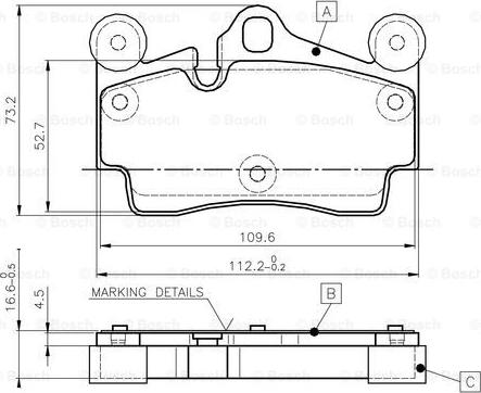 BOSCH 0 986 TB2 456 - Əyləc altlığı dəsti, əyləc diski furqanavto.az