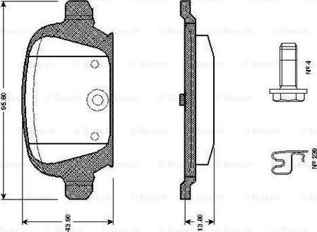 BOSCH 0 986 TB2 404 - Əyləc altlığı dəsti, əyləc diski furqanavto.az