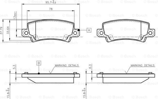 BOSCH 0 986 TB2 416 - Əyləc altlığı dəsti, əyləc diski furqanavto.az