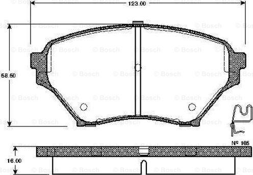 BOSCH 0 986 TB2 412 - Əyləc altlığı dəsti, əyləc diski furqanavto.az