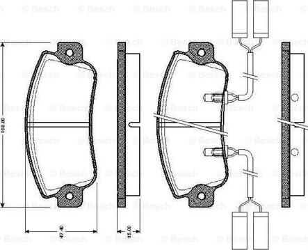 BOSCH 0 986 TB2 480 - Əyləc altlığı dəsti, əyləc diski furqanavto.az