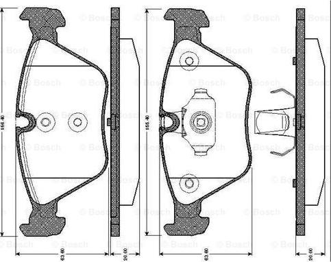 BOSCH 0 986 TB2 435 - Əyləc altlığı dəsti, əyləc diski furqanavto.az