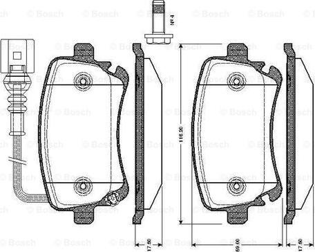 BOSCH 0 986 TB2 426 - Əyləc altlığı dəsti, əyləc diski furqanavto.az