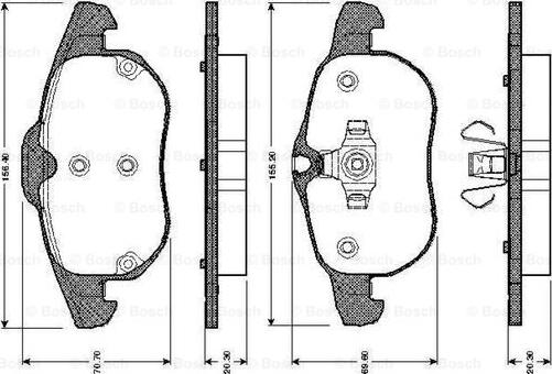 BOSCH 0 986 TB2 421 - Əyləc altlığı dəsti, əyləc diski furqanavto.az