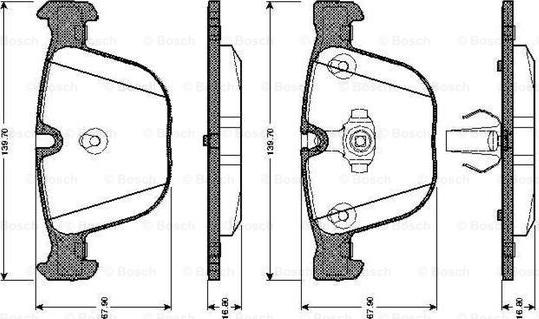 BOSCH 0 986 TB2 422 - Əyləc altlığı dəsti, əyləc diski furqanavto.az