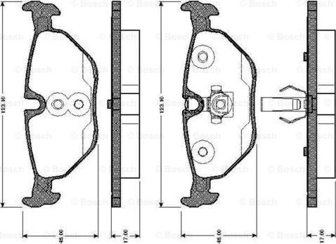 BOSCH 0 986 TB2 594 - Əyləc altlığı dəsti, əyləc diski furqanavto.az