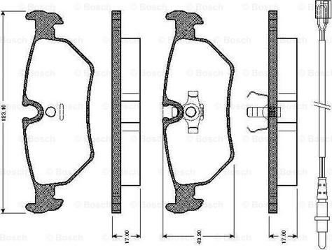 BOSCH 0 986 TB2 593 - Əyləc altlığı dəsti, əyləc diski furqanavto.az