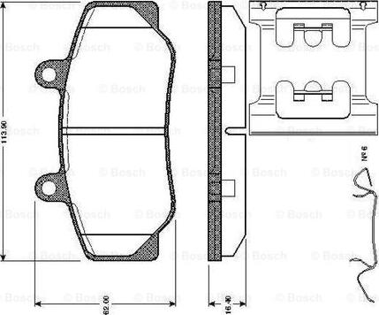 BOSCH 0 986 TB2 542 - Əyləc altlığı dəsti, əyləc diski furqanavto.az