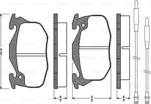 BOSCH 0 986 TB2 550 - Əyləc altlığı dəsti, əyləc diski furqanavto.az