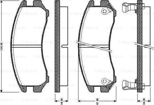 BOSCH 0 986 TB2 566 - Əyləc altlığı dəsti, əyləc diski furqanavto.az