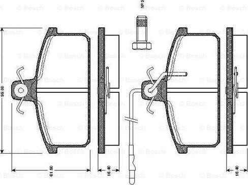 BOSCH 0 986 TB2 501 - Əyləc altlığı dəsti, əyləc diski furqanavto.az