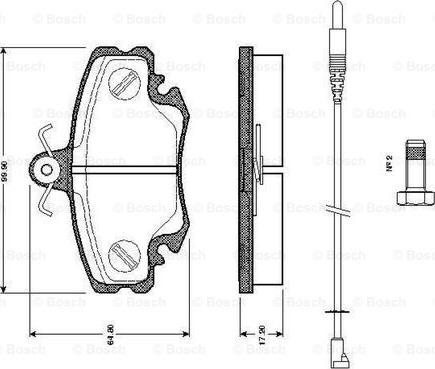 BOSCH 0 986 TB2 513 - Əyləc altlığı dəsti, əyləc diski furqanavto.az