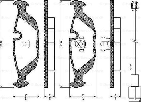 BOSCH 0 986 TB2 531 - Əyləc altlığı dəsti, əyləc diski furqanavto.az