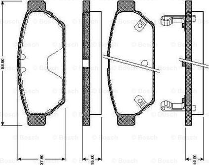 BOSCH 0 986 TB2 698 - Əyləc altlığı dəsti, əyləc diski furqanavto.az