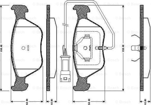 BOSCH 0 986 TB2 697 - Əyləc altlığı dəsti, əyləc diski furqanavto.az