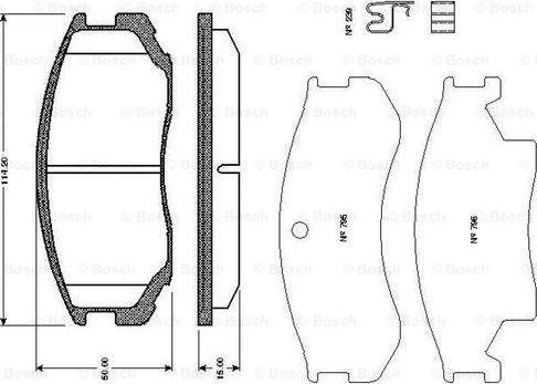 BOSCH 0 986 TB2 651 - Əyləc altlığı dəsti, əyləc diski furqanavto.az