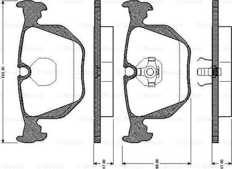 BOSCH 0 986 TB2 665 - Əyləc altlığı dəsti, əyləc diski furqanavto.az