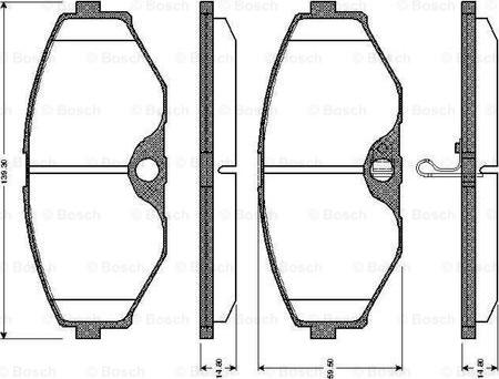 BOSCH 0 986 TB2 660 - Əyləc altlığı dəsti, əyləc diski furqanavto.az