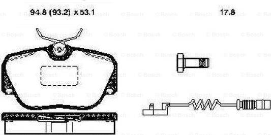 BOSCH 0 986 TB2 609 - Əyləc altlığı dəsti, əyləc diski furqanavto.az