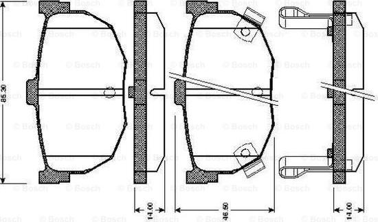 BOSCH 0 986 TB2 619 - Əyləc altlığı dəsti, əyləc diski furqanavto.az