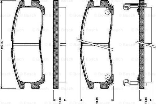 BOSCH 0 986 TB2 615 - Əyləc altlığı dəsti, əyləc diski www.furqanavto.az