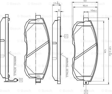 BOSCH 0 986 TB2 617 - Əyləc altlığı dəsti, əyləc diski furqanavto.az