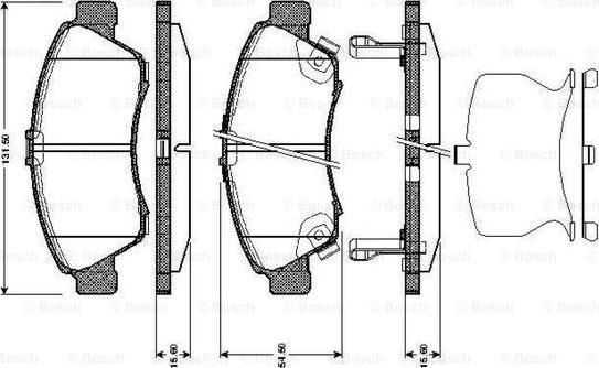 BOSCH 0 986 TB2 686 - Əyləc altlığı dəsti, əyləc diski furqanavto.az