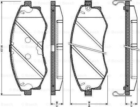 BOSCH 0 986 TB2 634 - Əyləc altlığı dəsti, əyləc diski furqanavto.az