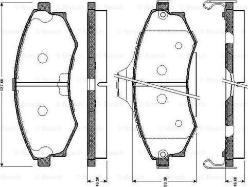 BOSCH 0 986 TB2 636 - Əyləc altlığı dəsti, əyləc diski furqanavto.az