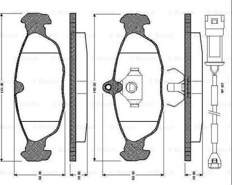 BOSCH 0 986 TB2 677 - Əyləc altlığı dəsti, əyləc diski furqanavto.az