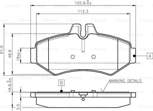 BOSCH 0 986 TB2 046 - Əyləc altlığı dəsti, əyləc diski furqanavto.az