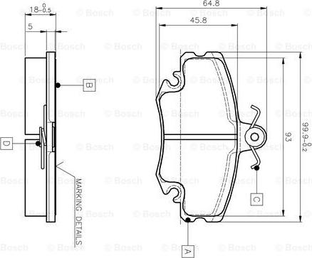 BOSCH 0 986 TB2 005 - Əyləc altlığı dəsti, əyləc diski furqanavto.az