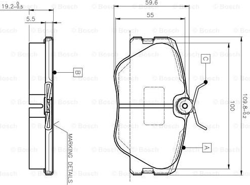 BOSCH 0 986 TB2 008 - Əyləc altlığı dəsti, əyləc diski furqanavto.az