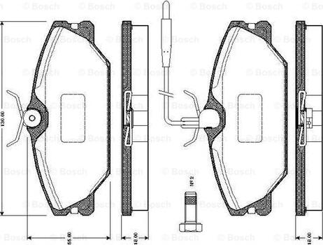 BOSCH 0 986 TB2 010 - Əyləc altlığı dəsti, əyləc diski furqanavto.az