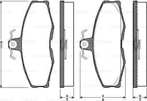 BOSCH 0 986 TB2 081 - Əyləc altlığı dəsti, əyləc diski furqanavto.az