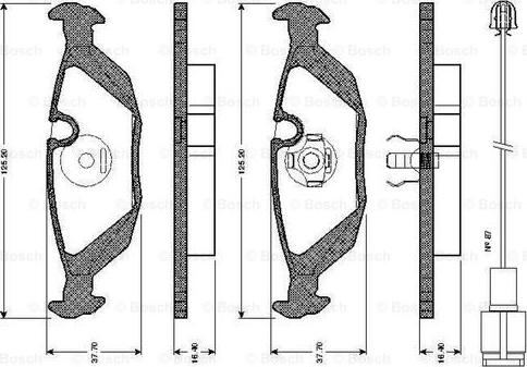 BOSCH 0 986 TB2 082 - Əyləc altlığı dəsti, əyləc diski furqanavto.az