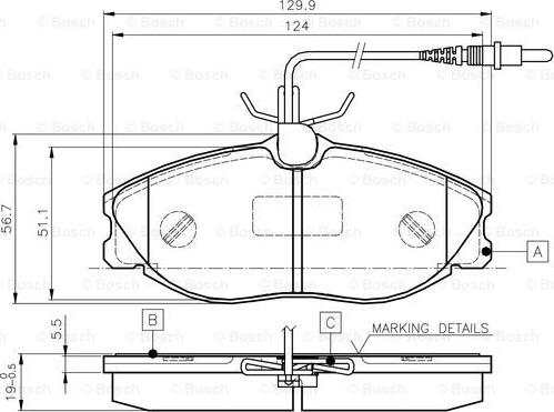 BOSCH 0 986 TB2 035 - Əyləc altlığı dəsti, əyləc diski furqanavto.az