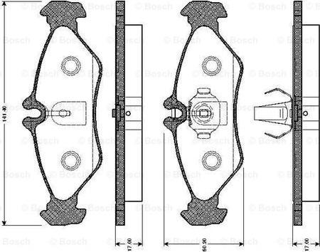 BOSCH 0 986 TB2 031 - Əyləc altlığı dəsti, əyləc diski furqanavto.az