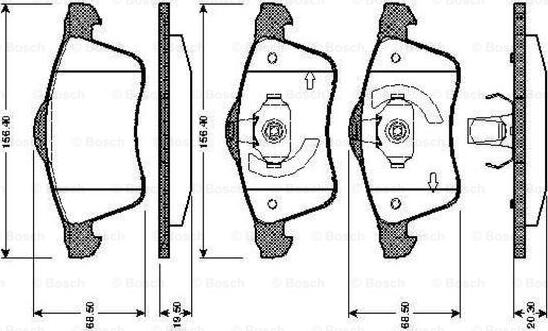 BOSCH 0 986 TB2 038 - Əyləc altlığı dəsti, əyləc diski furqanavto.az