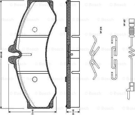 BOSCH 0 986 TB2 037 - Əyləc altlığı dəsti, əyləc diski furqanavto.az