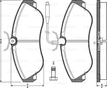 BOSCH 0 986 TB2 029 - Əyləc altlığı dəsti, əyləc diski furqanavto.az