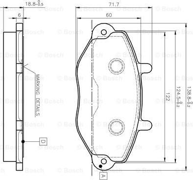 BOSCH 0 986 TB2 020 - Əyləc altlığı dəsti, əyləc diski furqanavto.az